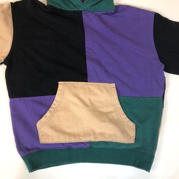 Urban Outfitters Colorblock Sweatshirt Hoodie Size Small Pocket Multicolor - Picture 2 of 9